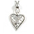 Hammered Silver Plated Statement Heart Pendant on Bead Chain - 76cm Long 8cm Extension - view 2