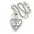 Hammered Silver Plated Statement Heart Pendant on Bead Chain - 76cm Long 8cm Extension - view 1