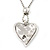 Hammered Silver Plated Statement Heart Pendant on Bead Chain - 76cm Long 8cm Extension - view 9