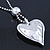 Hammered Silver Plated Statement Heart Pendant on Bead Chain - 76cm Long 8cm Extension - view 8