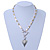 Two Tone Contemporary Heart Pendant Necklace With T-Bar Closure - 44cm Length - view 6