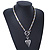 Two Tone Contemporary Heart Pendant Necklace With T-Bar Closure - 44cm Length