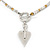 Two Tone Contemporary Heart Pendant Necklace With T-Bar Closure - 44cm Length - view 10
