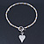 Two Tone Contemporary Heart Pendant Necklace With T-Bar Closure - 44cm Length - view 9