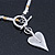 Two Tone Contemporary Heart Pendant Necklace With T-Bar Closure - 44cm Length - view 3