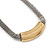Two Tone Mesh Magnetic Choker Necklace - 36cm Length - view 4