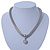 Silver Tone Mesh Necklace With Crystal Ball - 38cm Length/ 6cm Extension - view 4