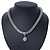Silver Tone Mesh Necklace With Crystal Ball - 38cm Length/ 6cm Extension - view 9