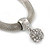 Silver Tone Mesh Necklace With Crystal Ball - 38cm Length/ 6cm Extension - view 3