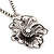 Vintage Hammered 'Flower' Pendant Necklace In Burn Silver Finish - 40cm Length/ 7cm Extender - view 7