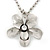 Large Chunky 'Flower' Pendant Metal Bead Chain Necklace With T-Bar Closure - 46cm Length - view 3