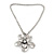 Large Chunky 'Flower' Pendant Metal Bead Chain Necklace With T-Bar Closure - 46cm Length - view 5