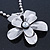 Large Chunky 'Flower' Pendant Metal Bead Chain Necklace With T-Bar Closure - 46cm Length - view 7