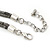 Two Row Bead & Tunnel On Mesh Chain Necklace In Burn Silver Metal - 44cm Length/ 6cm Extension - view 7
