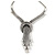 Vintage Burn Silver Diamante 'Knot' Necklace - 42cm Length/ 6cm Extender - view 3
