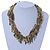 Chunky Multistrand Twisted Bead & Zipper, Chain Necklace In Gold Plating - 46cm Length/ 6cm Extension - view 2