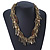 Chunky Multistrand Twisted Bead & Zipper, Chain Necklace In Gold Plating - 46cm Length/ 6cm Extension - view 7