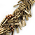 Chunky Multistrand Twisted Bead & Zipper, Chain Necklace In Gold Plating - 46cm Length/ 6cm Extension - view 4