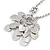Multi Heart Pendant With Long Chunky Beaded Chain In Silver Tone - 72cm L - view 3