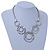Rhodium Plated Hammered 'Circles' Ethnic Necklace - 38cm Length/ 7cm Extender - view 6