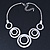 Rhodium Plated Hammered 'Circles' Ethnic Necklace - 38cm Length/ 7cm Extender - view 2
