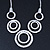 Rhodium Plated Hammered 'Circles' Ethnic Necklace - 38cm Length/ 7cm Extender - view 4