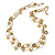 Long 2 Strand Oval Link, Textured Coin Necklace In Gold Tone Metal - 80cm L/ 6cm Ext
