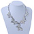 Silver Plated Hammered Butterfly Necklace - 44cm Length/ 6cm Extender - view 3