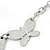 Silver Plated Hammered Butterfly Necklace - 44cm Length/ 6cm Extender - view 7