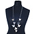 Long 2-Strand, Layered Butterfly Necklace In Silver Tone - 100cm L/ 5cm Ext - view 5