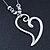 Hammered Silver Plated 'Be Mine' Long Open Heart Pendant on Bead Chain - 72cm (7cm extension) - view 7
