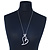 Hammered Silver Plated 'Be Mine' Long Open Heart Pendant on Bead Chain - 72cm (7cm extension)