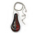 Glittering Multicoloured Glass 'Teardrop' Pendant Necklace In Silver Plating - 42cm Length/ 7cm Extender