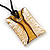 Glittering Gold/Silver Square Glass Pendant On Black Suede Cord - 42cm Length/ 7cm Extender - view 2