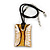 Glittering Gold/Silver Square Glass Pendant On Black Suede Cord - 42cm Length/ 7cm Extender - view 3