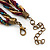 Vintage Bead Purple Square Glass Pendant Necklace In Antique Gold Metal - 38cm Length/ 5cm Extender - view 6