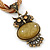 Vintage Bead 'Gold Owl' Pendant Necklace In Antique Gold Metal - 38cm Length/ 5cm Extender - view 3