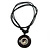 Unisex Black/ White Resin Medallion 'Yin Yang' Cotton Cord Pendant - Adjustable - view 2