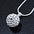 Clear Crystal Ball Pendant On Silver Tone Snake Style Chain - 40cm Length/ 4cm Extention - view 3
