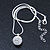 Clear Crystal Ball Pendant On Silver Tone Snake Style Chain - 40cm Length/ 4cm Extention - view 4