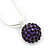 Deep Purple Crystal Ball Pendant On Silver Tone Snake Style Chain - 40cm Length/ 4cm Extention - view 7