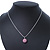 Baby Pink Crystal Ball Pendant On Silver Tone Snake Style Chain - 40cm Length/ 4cm Extention - view 4