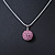 Baby Pink Crystal Ball Pendant On Silver Tone Snake Style Chain - 40cm Length/ 4cm Extention - view 7