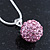 Baby Pink Crystal Ball Pendant On Silver Tone Snake Style Chain - 40cm Length/ 4cm Extention - view 6