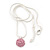 Baby Pink Crystal Ball Pendant On Silver Tone Snake Style Chain - 40cm Length/ 4cm Extention - view 9
