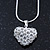 Clear Crystal 3D Heart Pendant On Silver Tone Snake Style Chain - 40cm Length/ 4cm Extention