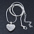 Clear Crystal 3D Heart Pendant On Silver Tone Snake Style Chain - 40cm Length/ 4cm Extention - view 4