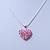 Baby Pink Crystal 3D Heart Pendant On Silver Tone Snake Style Chain - 40cm Length/ 4cm Extention - view 5