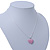 Baby Pink Crystal 3D Heart Pendant On Silver Tone Snake Style Chain - 40cm Length/ 4cm Extention - view 8