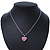 Baby Pink Crystal 3D Heart Pendant On Silver Tone Snake Style Chain - 40cm Length/ 4cm Extention - view 6